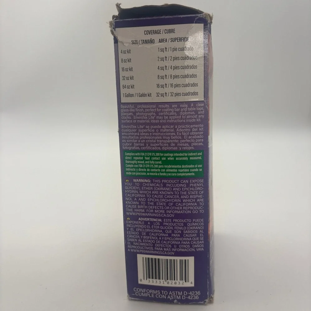 EnviroTex Lite Pour-On High Gloss‎ Finish 32oz Clear Epoxy Resin Kit 02032